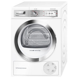 Bosch WTYH6790GB Freestanding Heat Pump Condenser Tumble Dryer, 9kg Load, A++ Energy Rating, White
